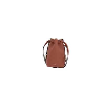 Bruine Gehamerde Leren Bucket Tas met Gouden Hardware Chloé , Brown , Dames