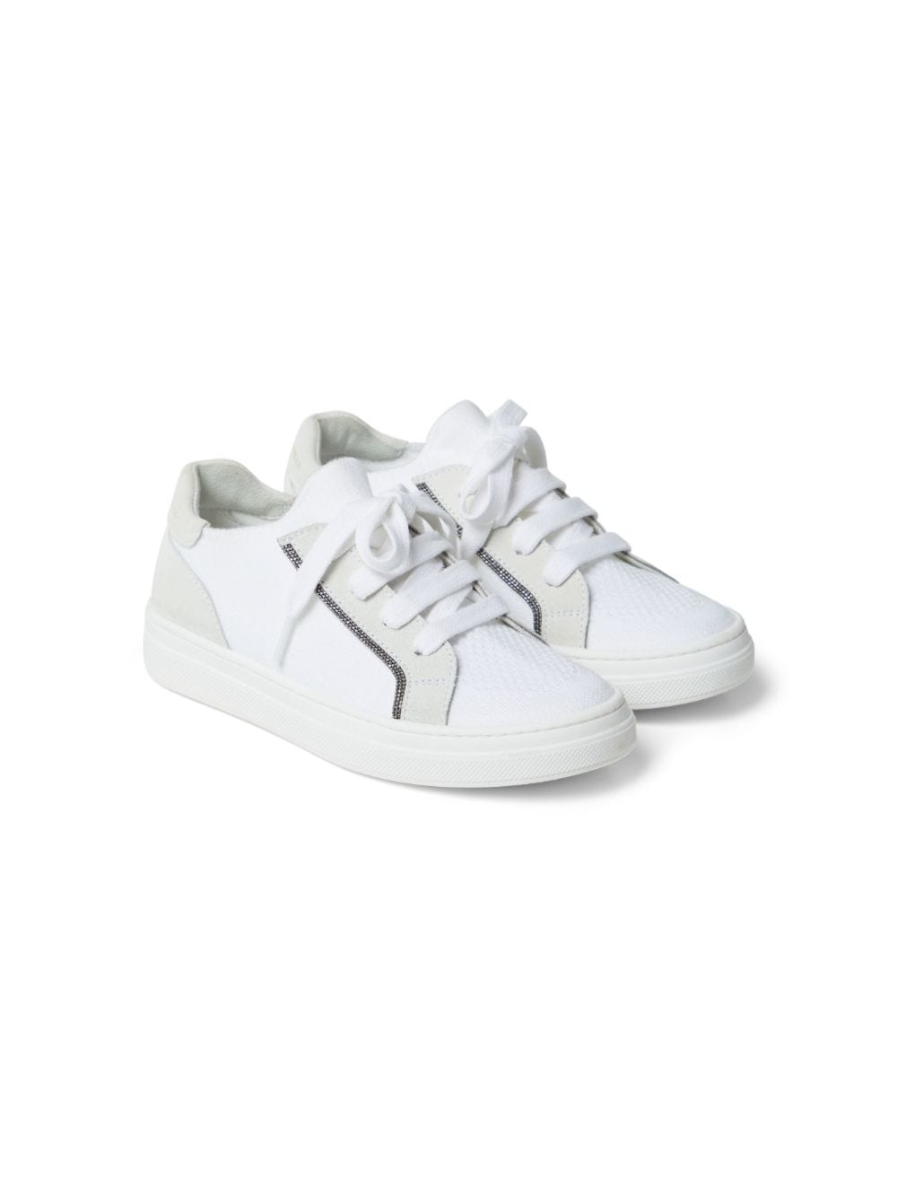 Brunello Cucinelli Kids Low-top vetersneakers - Wit