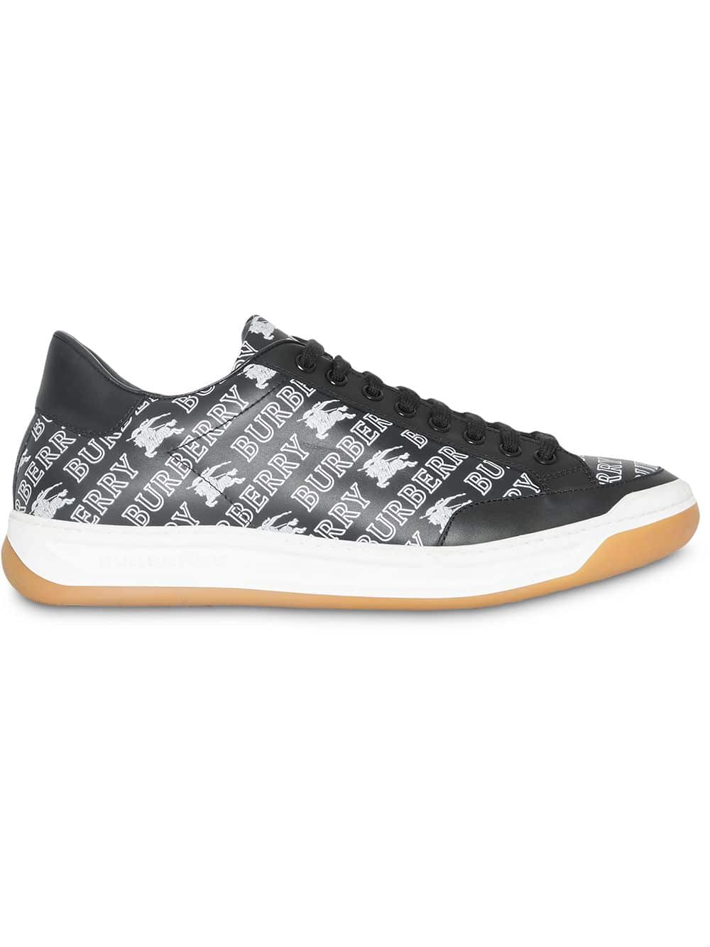 Burberry EKD leren sneakers met logoprint - Zwart