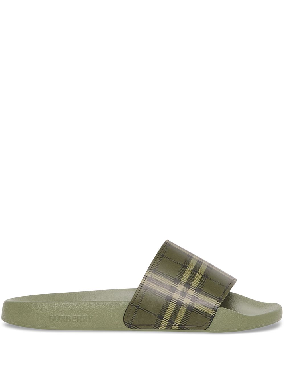 Burberry Furley slippers met vintage ruit - Groen