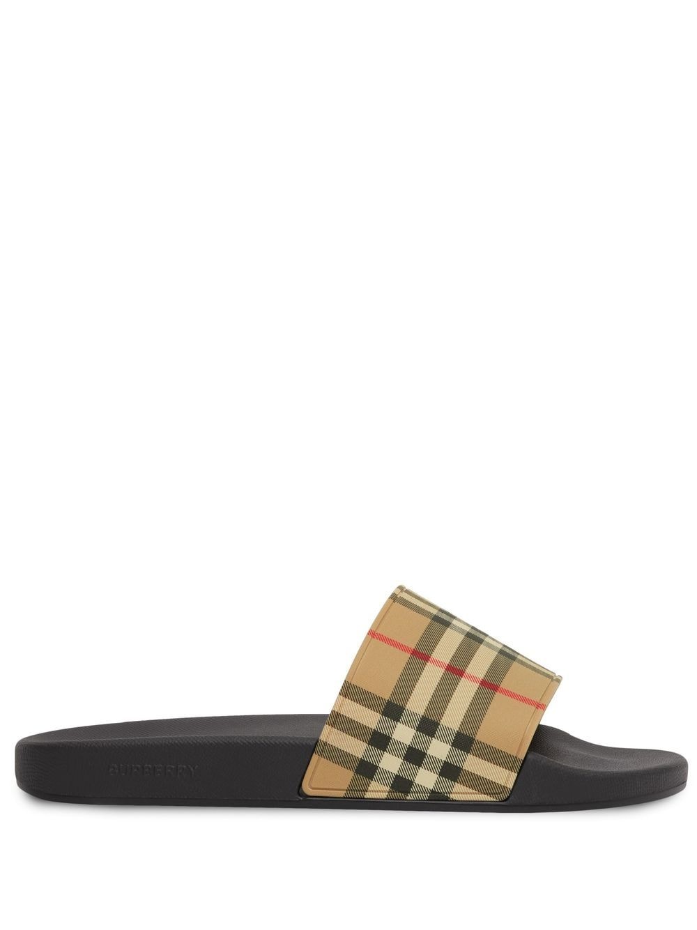 Burberry Geruite slippers - Beige