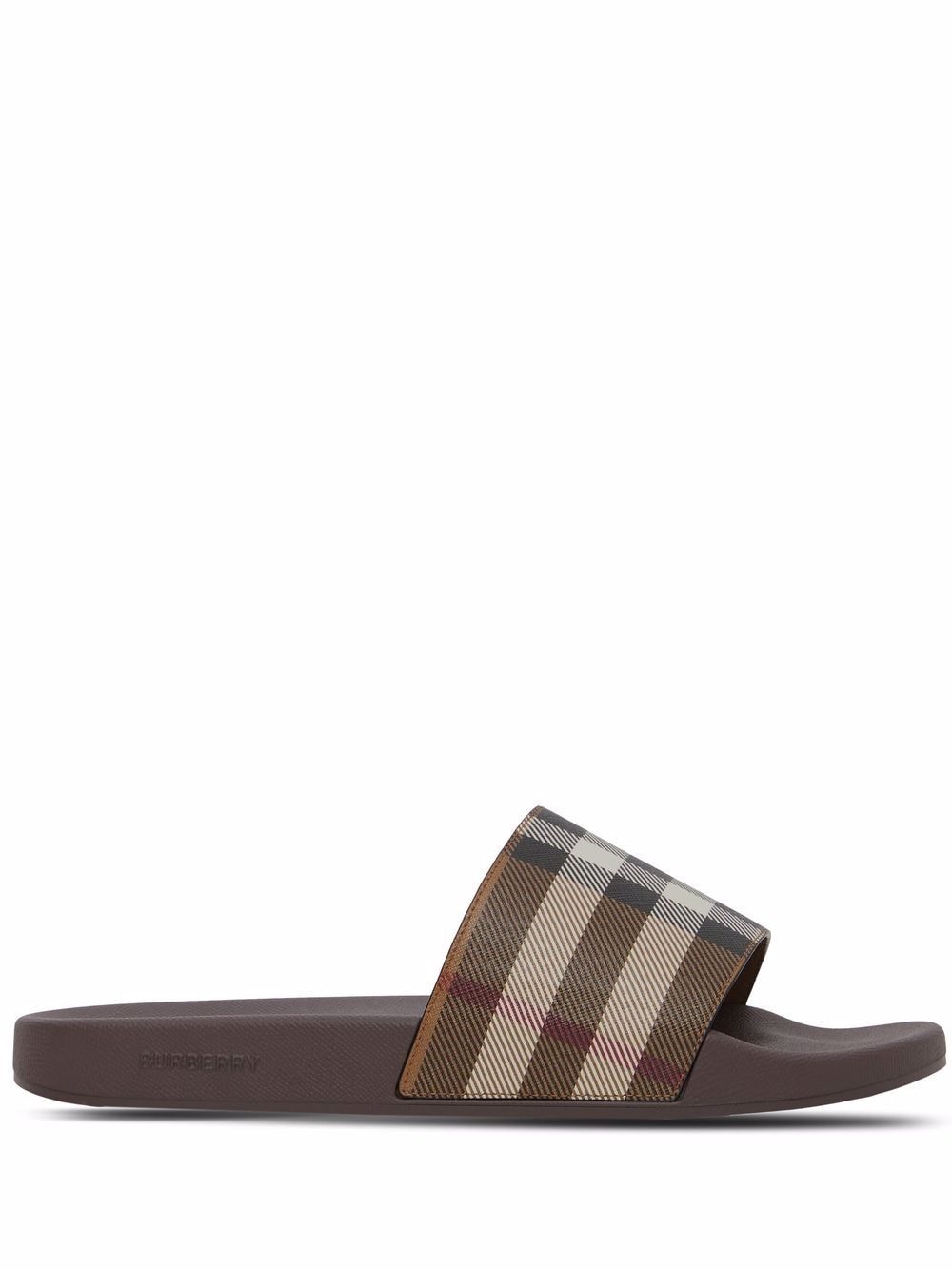 Burberry Geruite slippers - Bruin