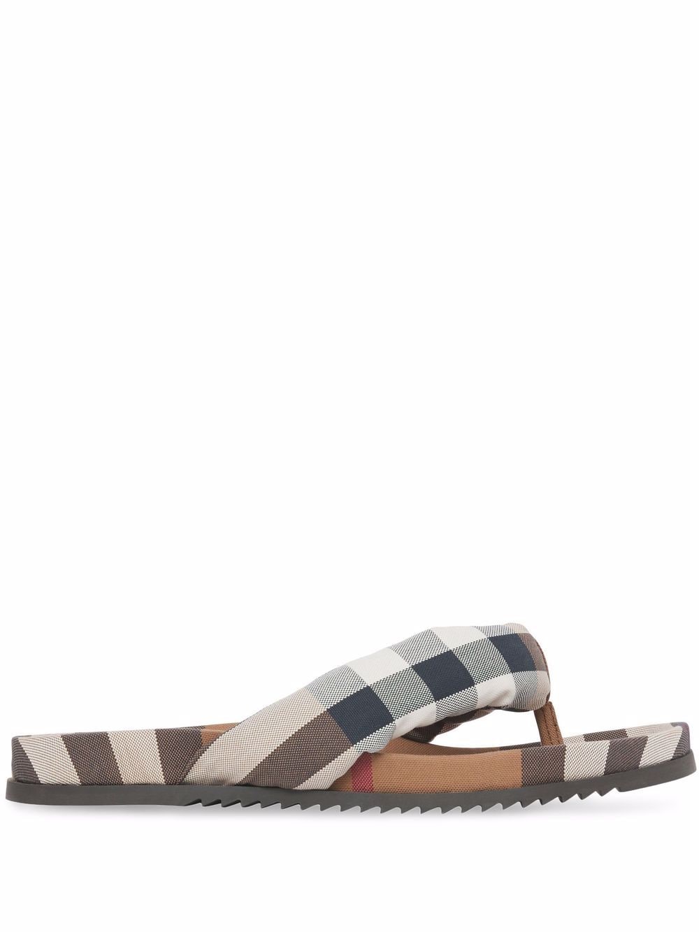 Burberry Geruite slippers - Bruin