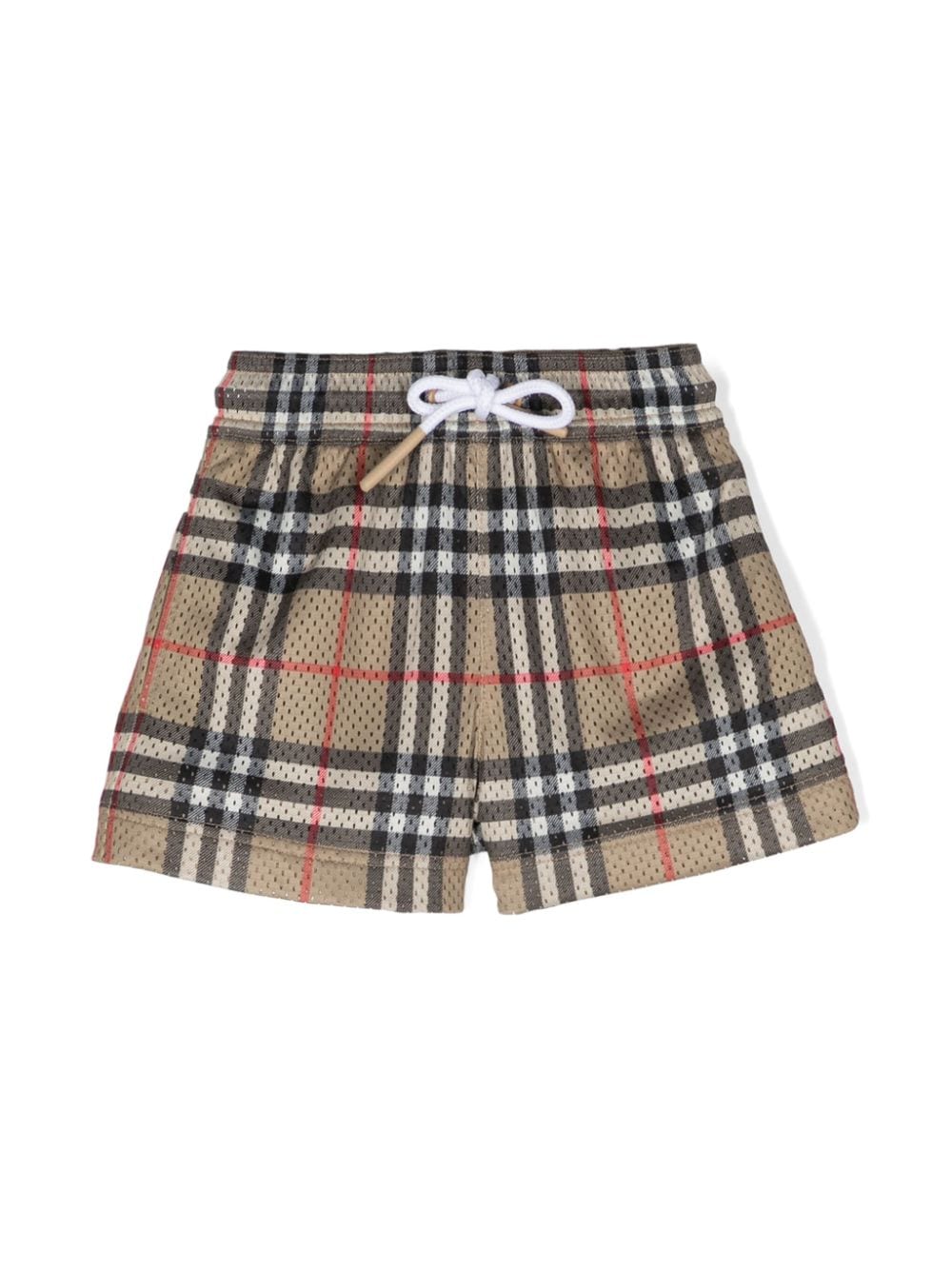 Burberry Kids Geruite zwembroek - Beige