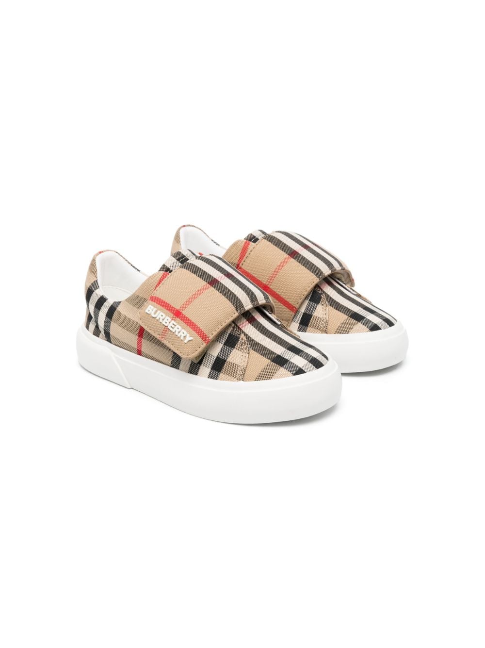 Burberry Kids James geruite sneakers - Bruin