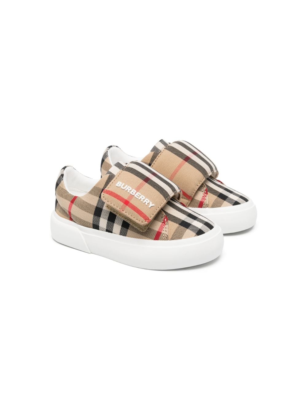 Burberry Kids James geruite sneakers - Bruin