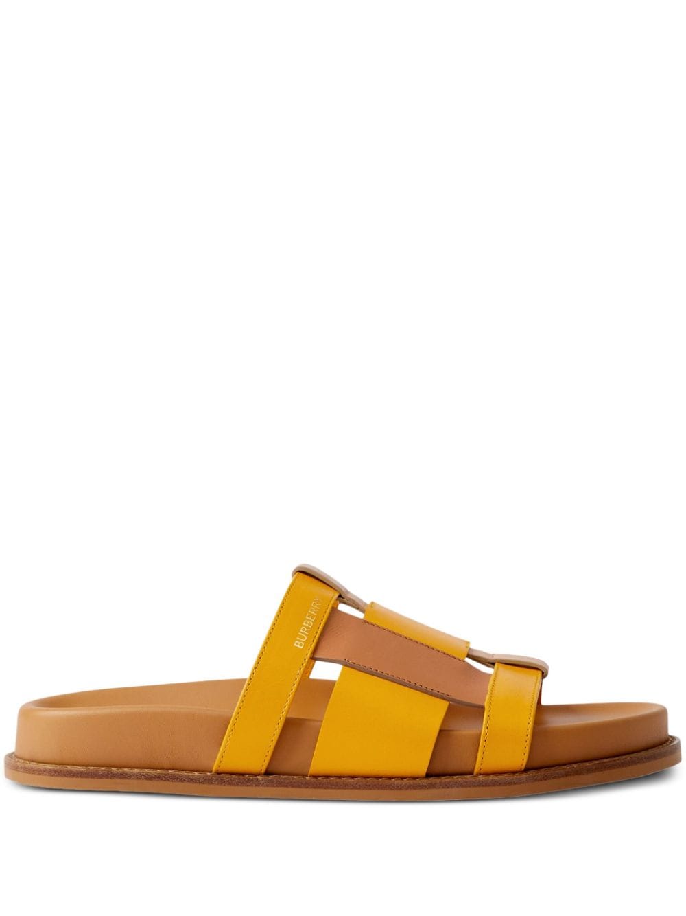 Burberry Slippers met colourblocking - Geel