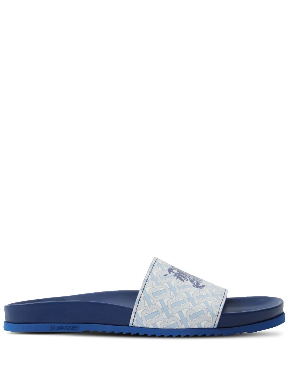 Burberry Slippers met monogramprint - Blauw