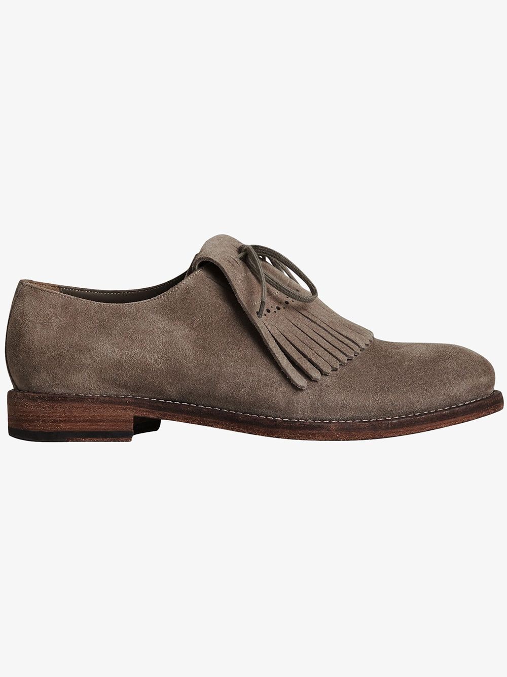 Burberry Suede Kiltie loafers met veters en franje - Grijs