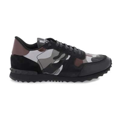 Camouflage Rockrunner Sneakers Valentino Garavani , Black , Heren