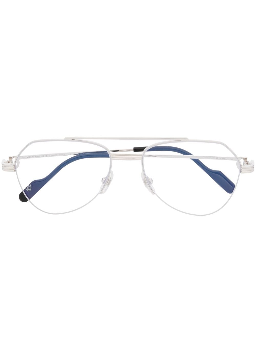 Cartier Eyewear C de Cartier bril met piloten montuur - Zilver