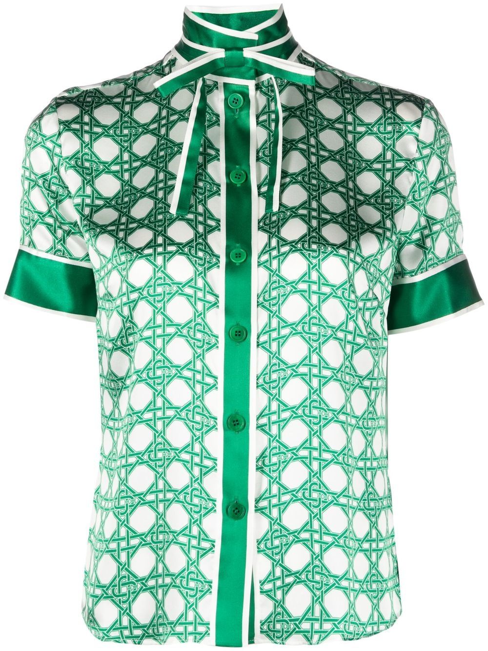 Casablanca Blouse met monogramprint - Groen