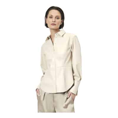 Chalk Imitatieleren Overhemd Dante 6 , White , Dames