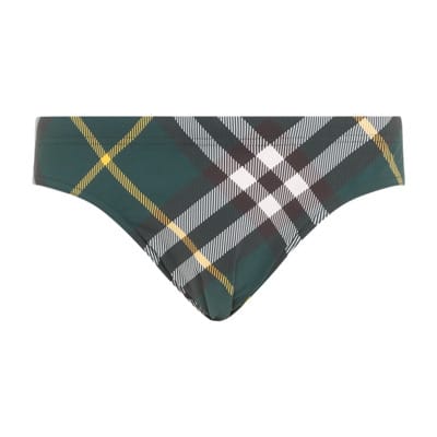 Check Print Swim Briefs Burberry , Multicolor , Heren