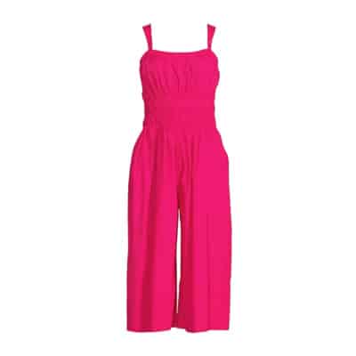 Chique Fuchsia Katoenen Jurk Wijde Broek Pinko , Pink , Dames