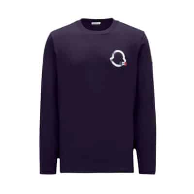 Comfortabele en stijlvolle longsleeve T-shirt Moncler , Blue , Heren