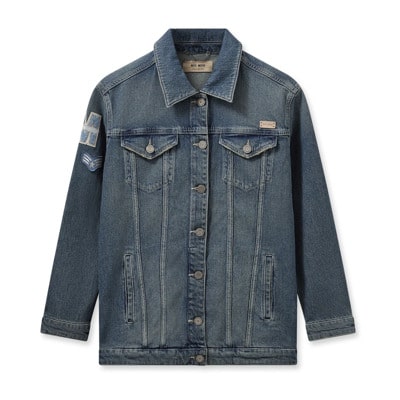 Coole Denim Jas met Patches MOS Mosh , Multicolor , Dames