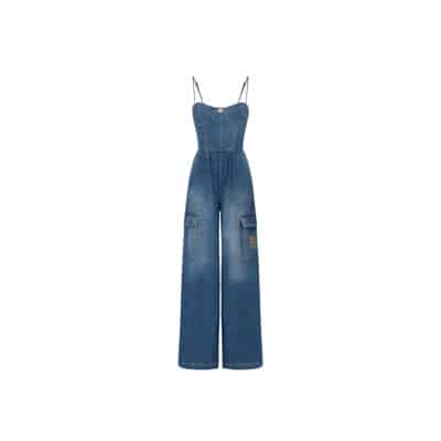 Criss Cross Bustier Jumpsuit Elisabetta Franchi , Blue , Dames