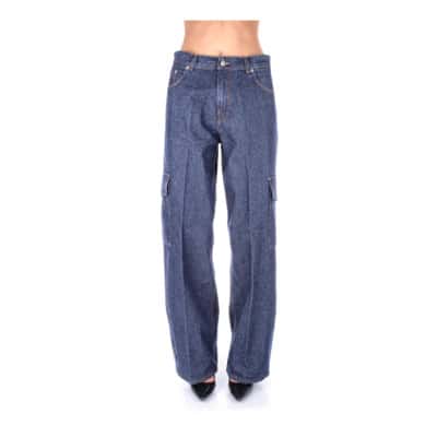 Dames Jeans met Zijlogo Haikure , Blue , Dames