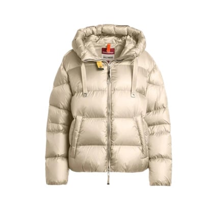 Dames Puffer Jas met Capuchon Parajumpers , Beige , Heren