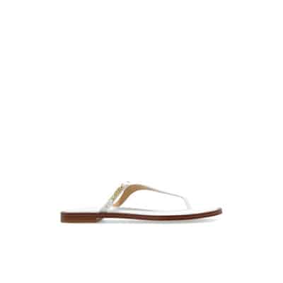 Daniella leren flip-flops Michael Kors , White , Dames