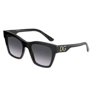 Designer Zonnebril Dg4384 Zwart/Grijs Dolce & Gabbana , Black , Dames