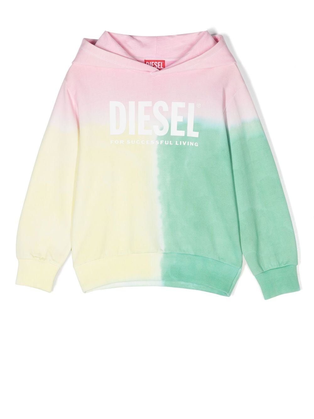 Diesel Kids Hoodie met colourblocking - Groen