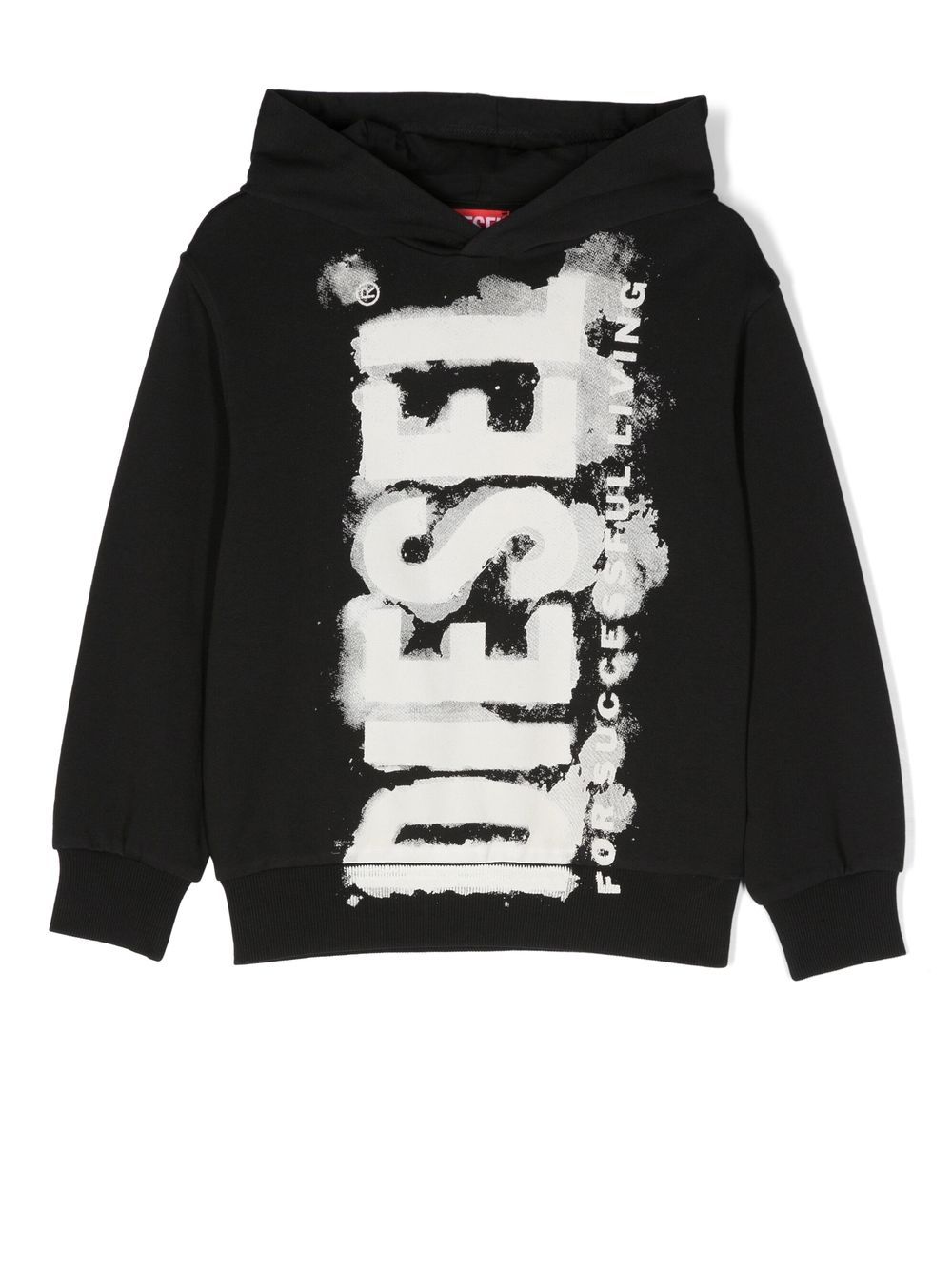 Diesel Kids Hoodie met logoprint - Zwart