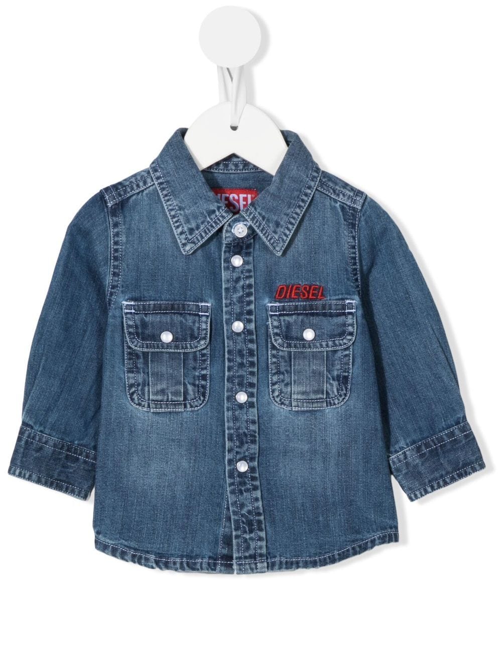 Diesel Kids Shirt van spijkerstof - Blauw