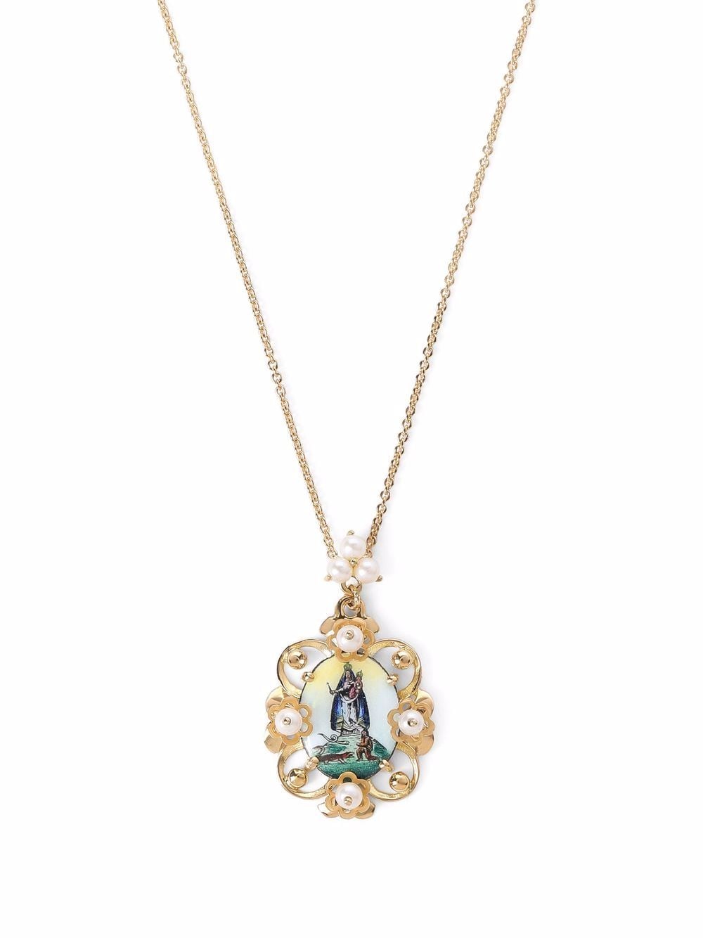 Dolce & Gabbana 18kt geelgouden Madonna halsketting met medaillon