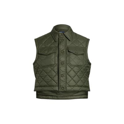 Donkergroene Gewatteerde Bodywarmer Ralph Lauren , Green , Dames