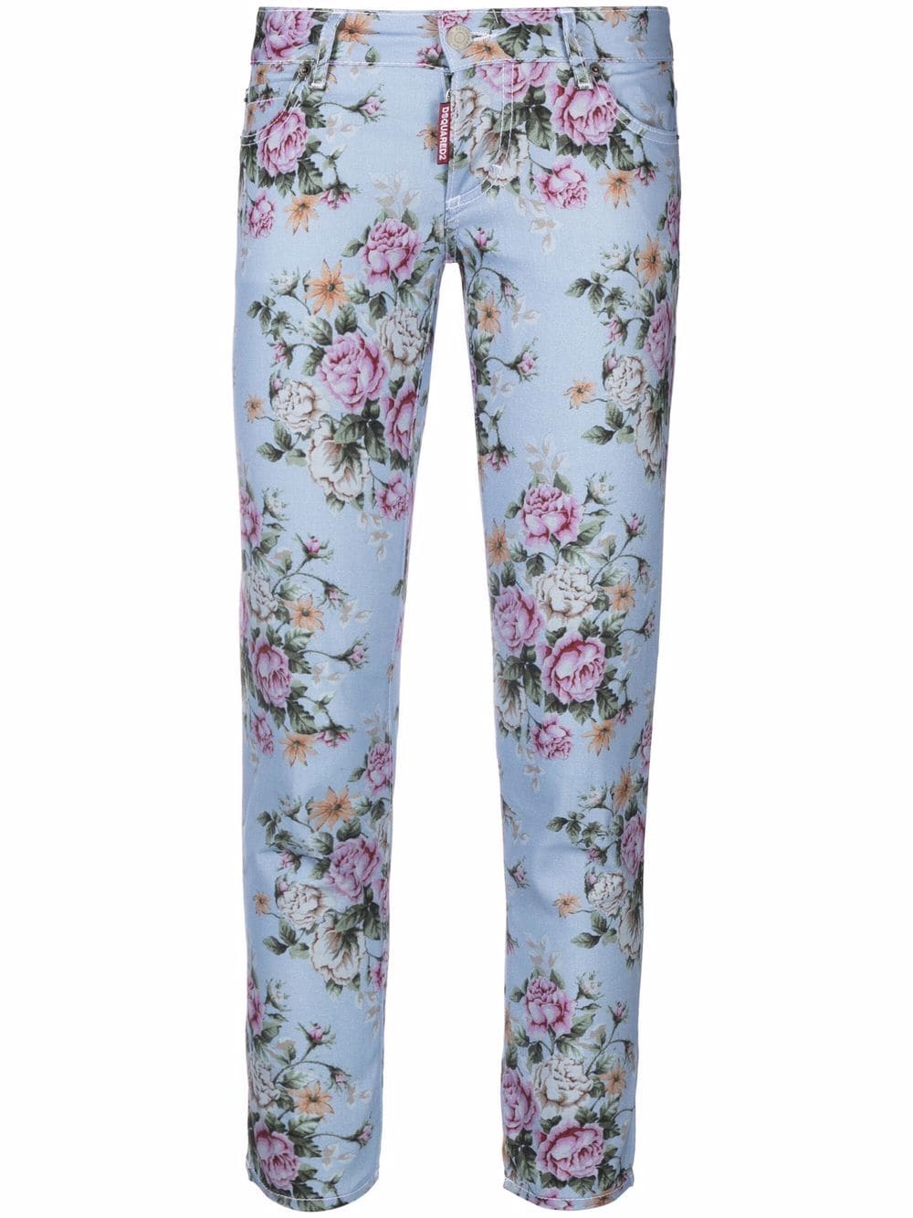 Dsquared2 Broek met bloemenprint - Blauw