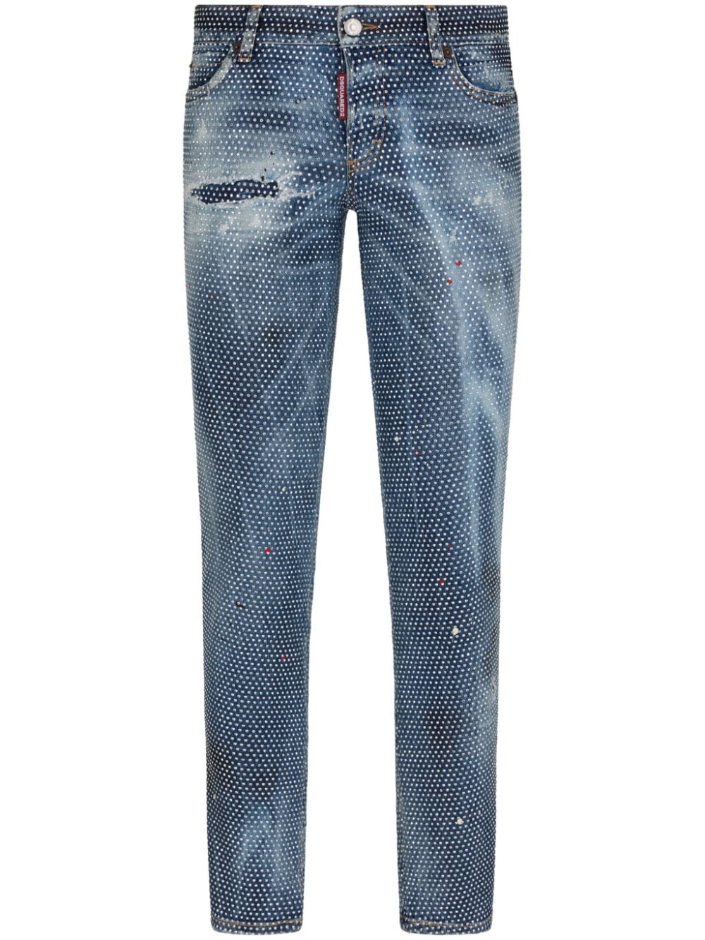 Dsquared2 Jeans verfraaid met kristallen - Blauw