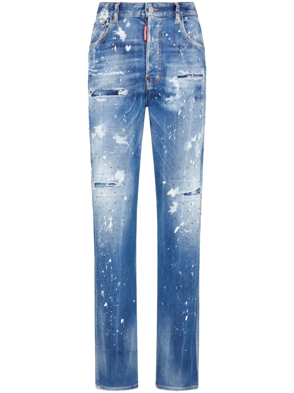 Dsquared2 Jeans verfraaid met kristallen - Blauw