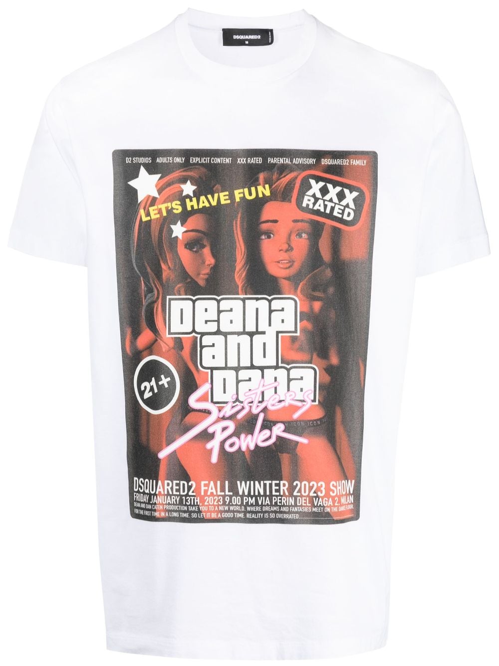 Dsquared2 T-shirt met print - Wit