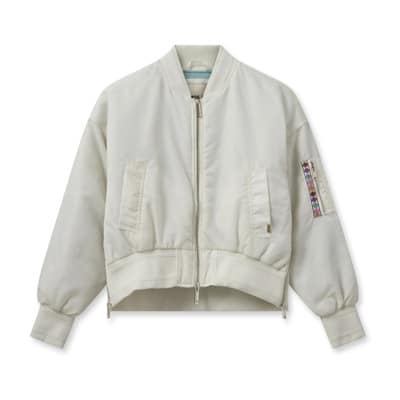 Ecru Bomberjack met Kleurrijke Details MOS Mosh , White , Dames