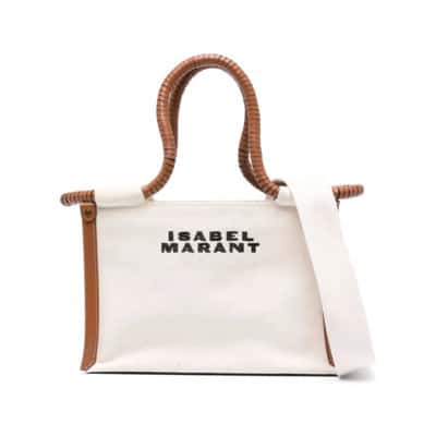 Ecru Bruin Canvas Leren Tas Isabel Marant , Beige , Dames