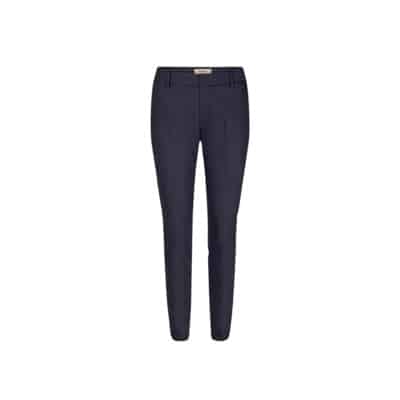 Elegante Marineblauwe Slim-Fit Broek met Gestreept Detail MOS Mosh , Blue , Dames