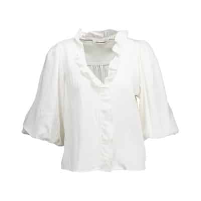 Elegante V-Hals Puff Blouse Co'Couture , White , Dames