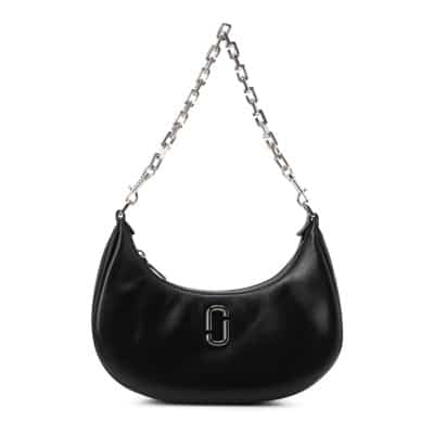 Elegante Zwarte Leren Halvemaan Tas Marc Jacobs , Black , Dames