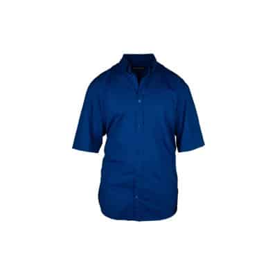 Elektrisch Blauw Katoenen Shirt met Logo Balenciaga , Blue , Heren