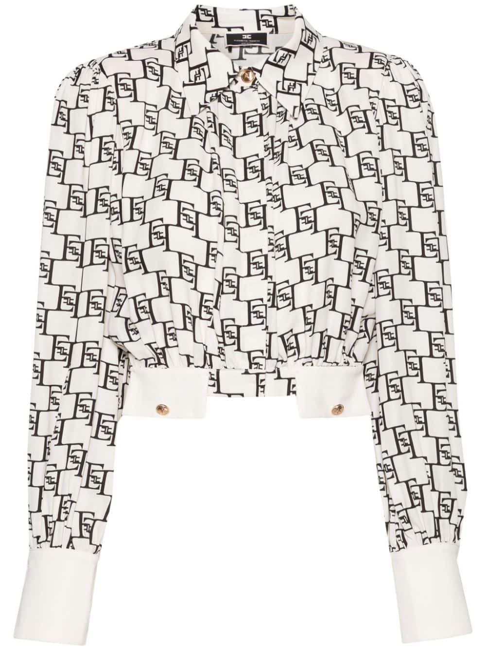 Elisabetta Franchi Blouse met bloemenprint - Wit