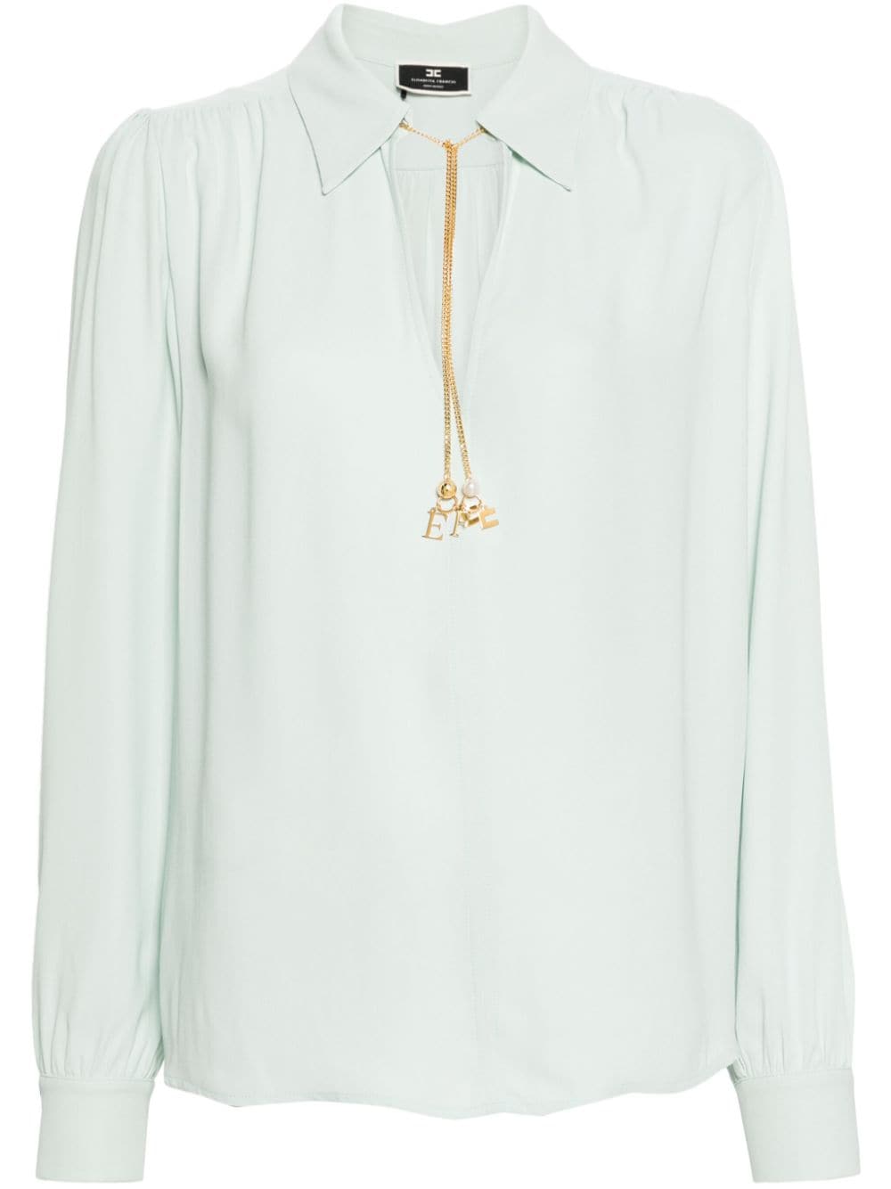 Elisabetta Franchi Blouse met kettingdetail - Blauw