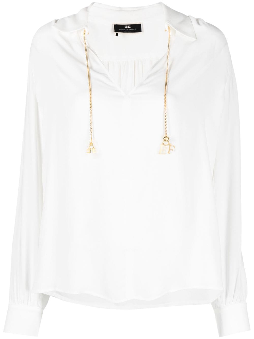 Elisabetta Franchi Blouse met logo hanger - Wit