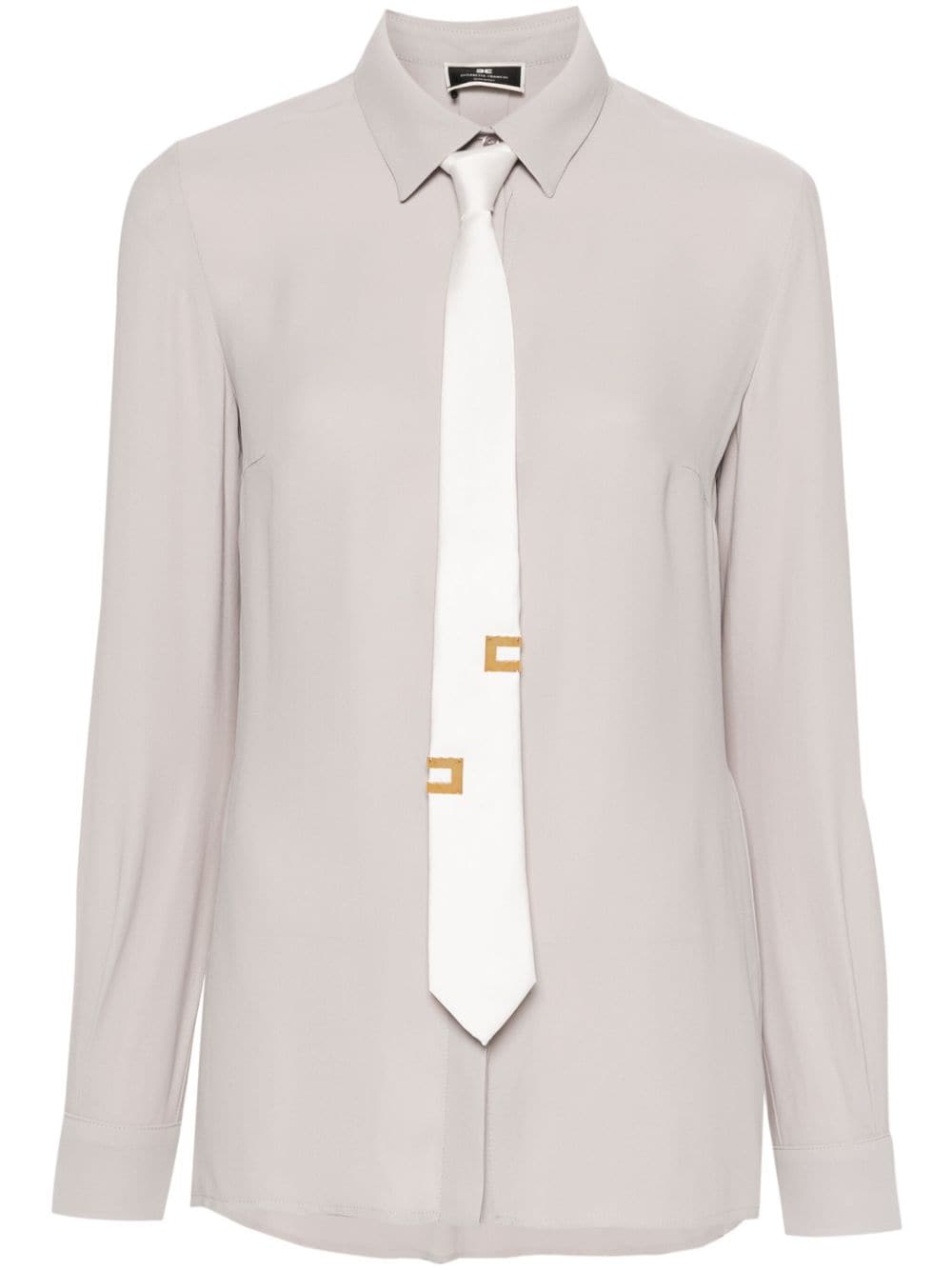 Elisabetta Franchi Blouse met strikdetail - Grijs