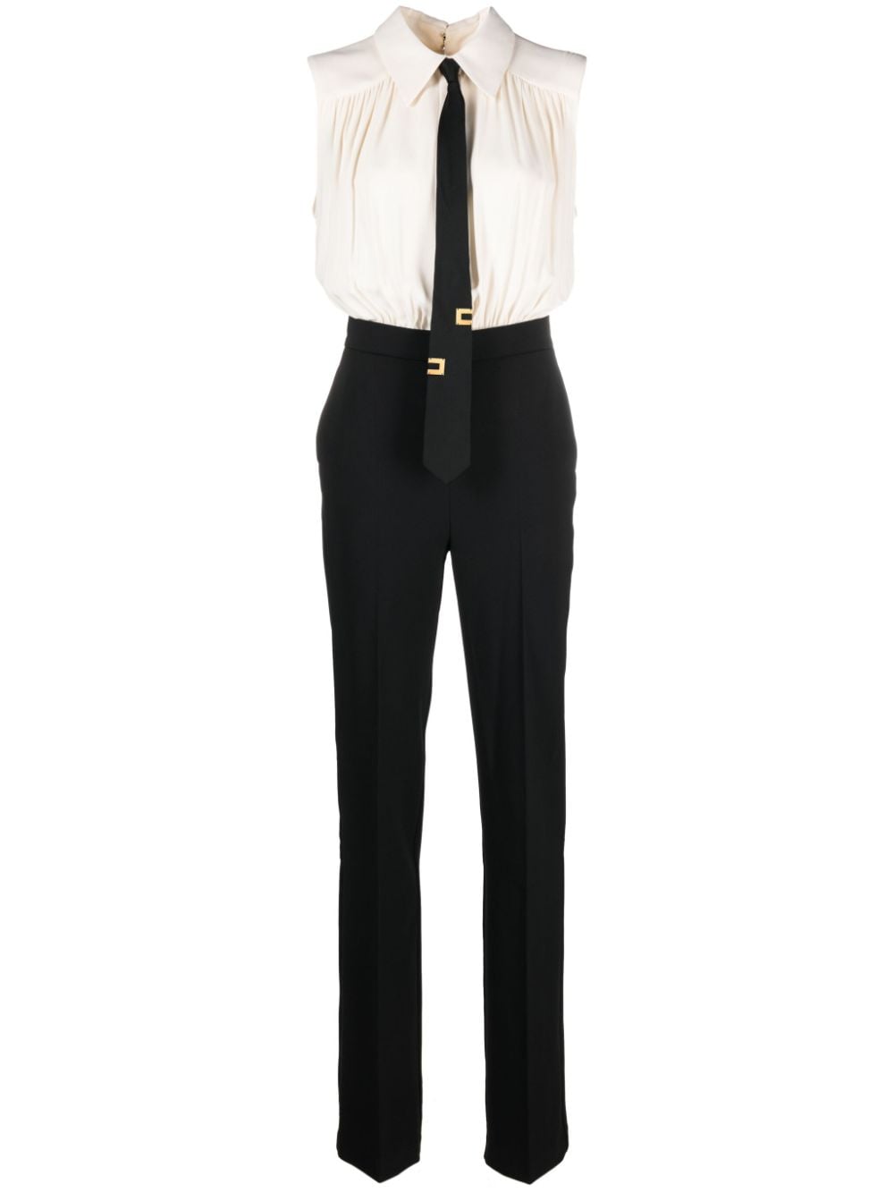 Elisabetta Franchi Jumpsuit van crêpe - Beige