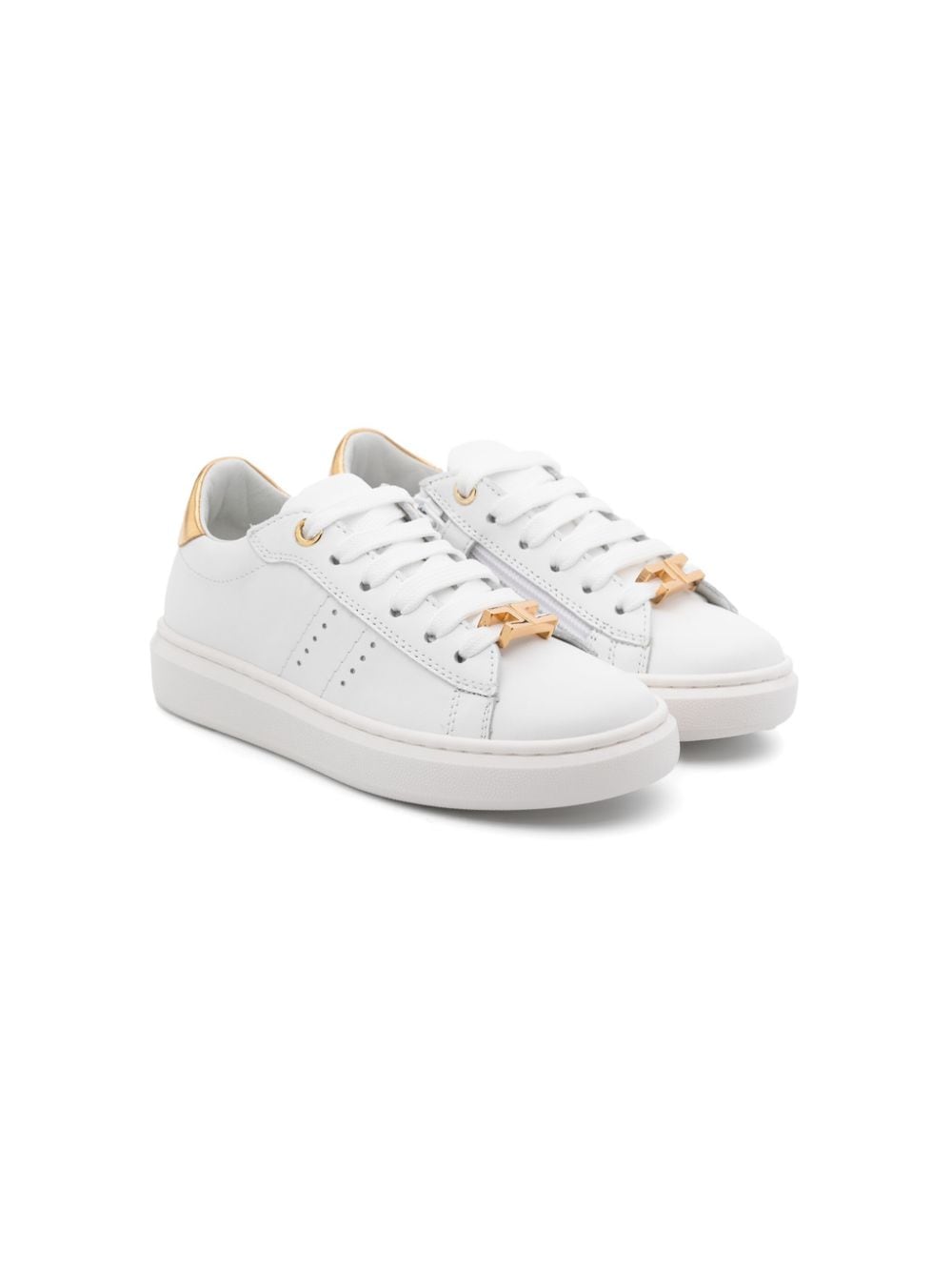 Elisabetta Franchi La Mia Bambina Leren sneakers - Wit