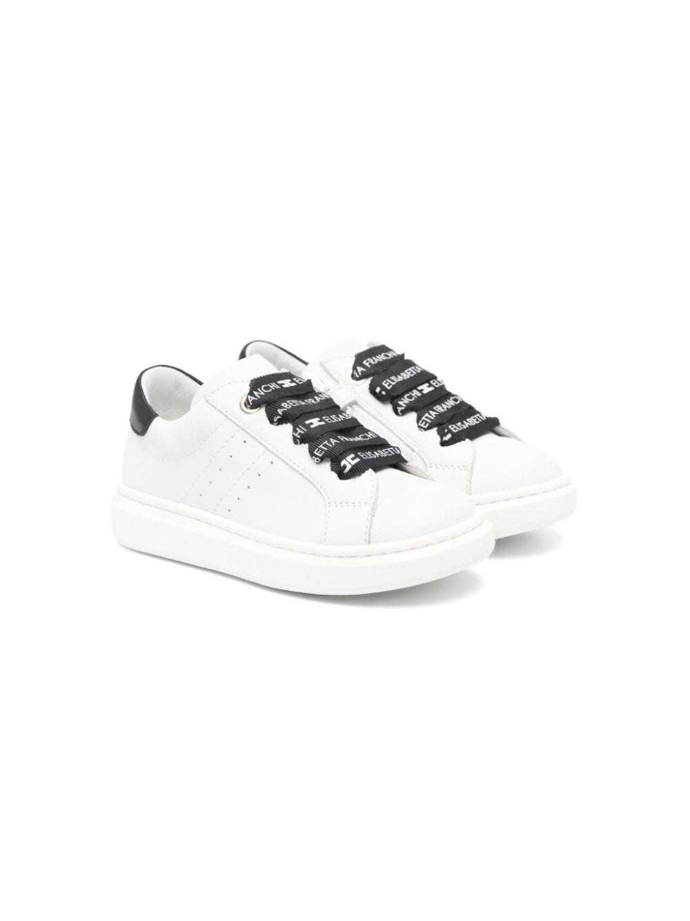 Elisabetta Franchi La Mia Bambina Leren sneakers met rits - Zwart