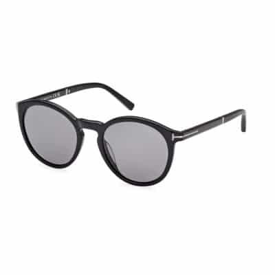 Elton Zonnebril in Glanzend Zwart/Grijs Tom Ford , Black , Unisex