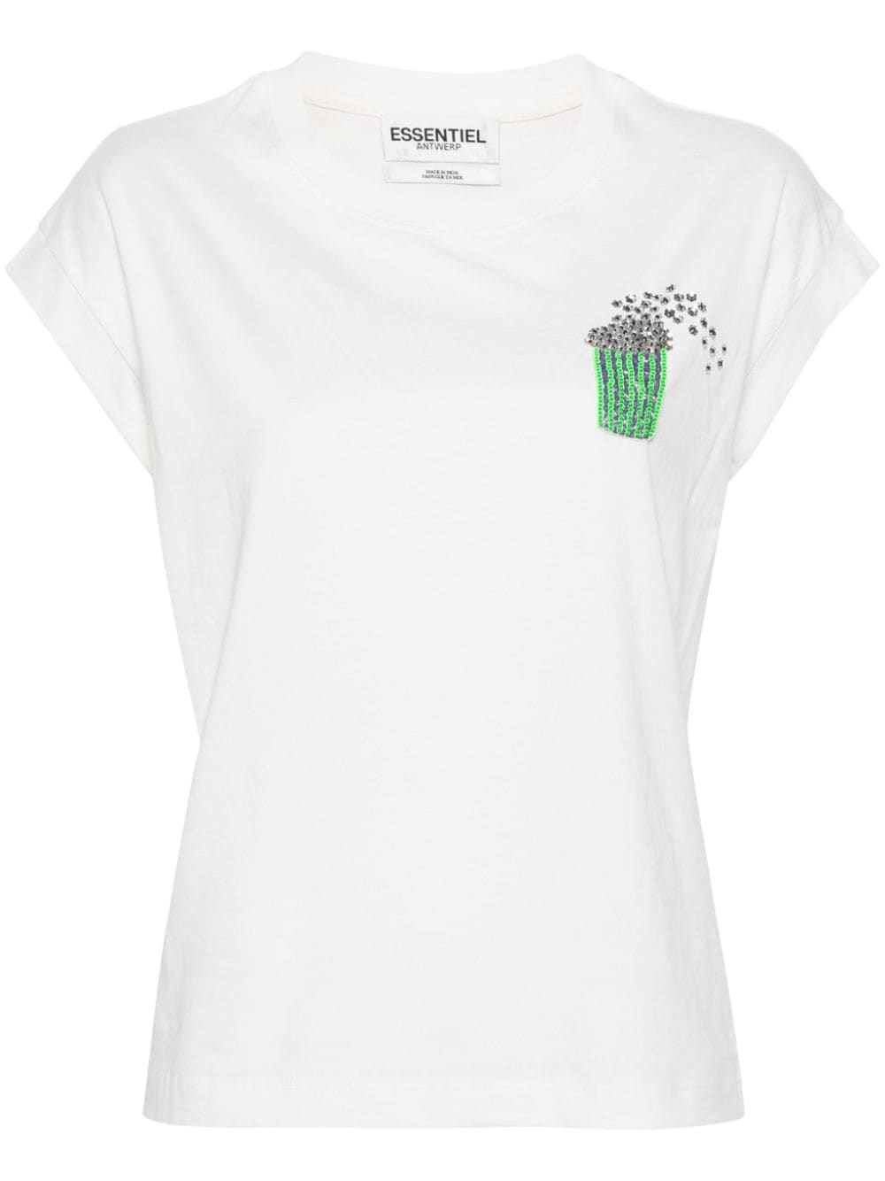 Essentiel Antwerp T-shirt met pailletten - Wit